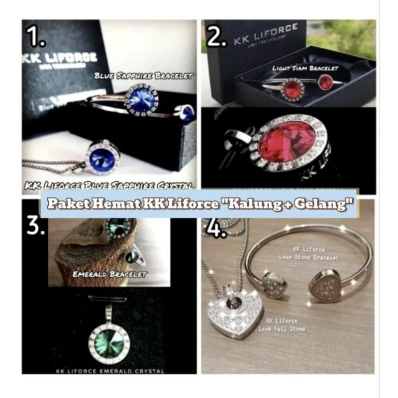 Kalung + Gelang Kesehatan Energy Skalar Murni | Terapi Kesehatan Pria & Wanita - KK Liforce Crystal