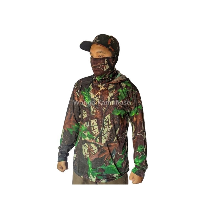 Kaos hoodie camo perbakin panjang hunting outdoor