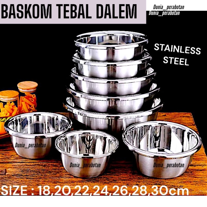 baskom Stainless steel tebal | bowl Stainless | baskom tinggi | baskom adonan