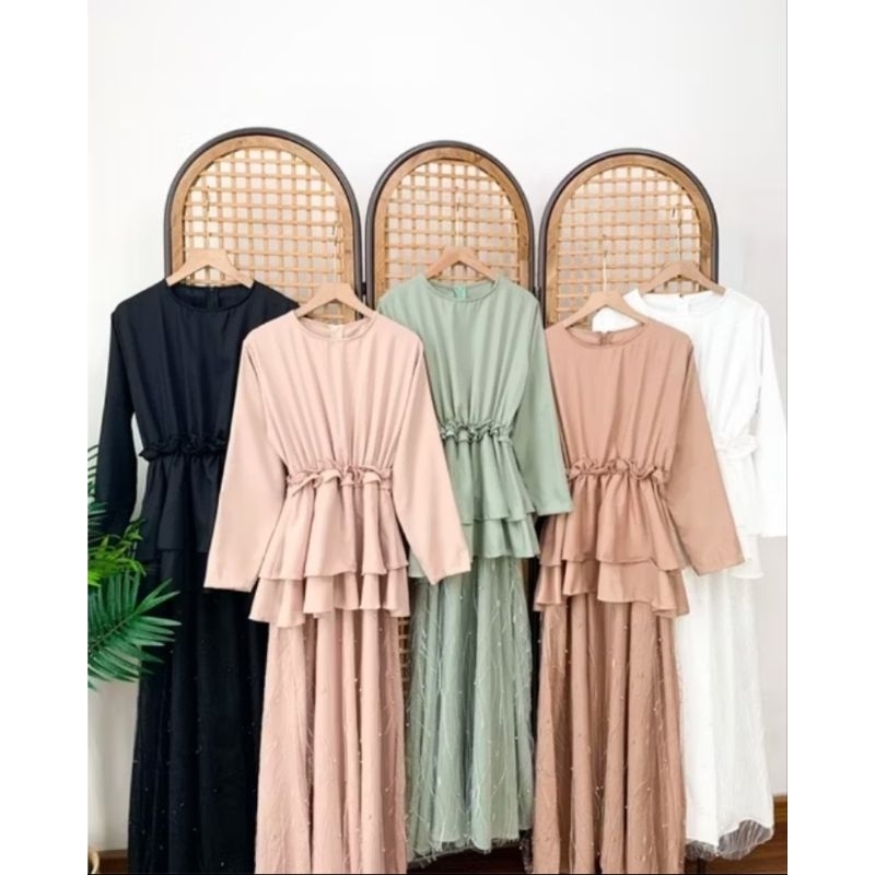 Enbe Sore - Sania Dress warna Sage Green [New]