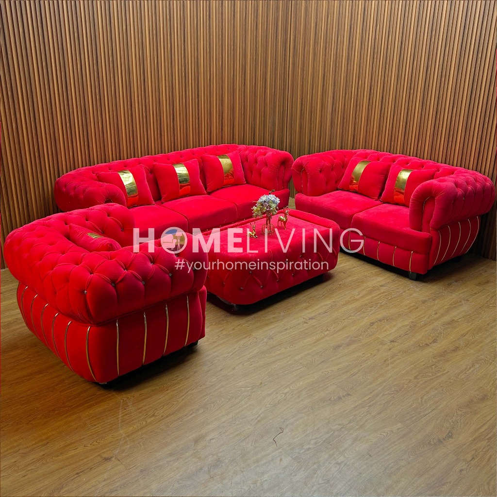 HOMELIVING-SOFA SERENA - SOFA 3.2.1 - SOFA MERAH - SOFA MEWAH