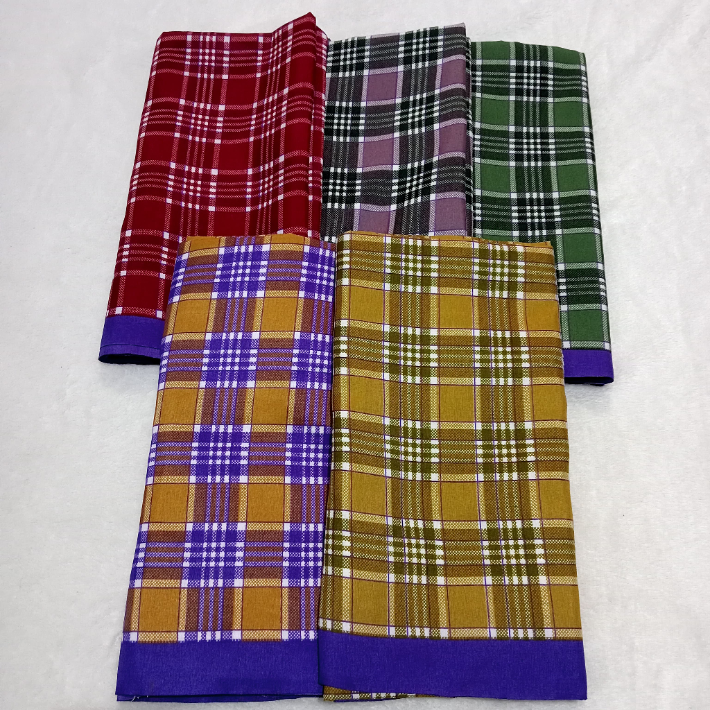 Best Seller Sarung Sholat Pria Motif Samarinda - BHS Kotak Kotak Salur Termurah