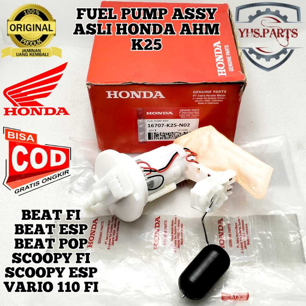 ASLI ORIGINAL FUEL PUMP PLUS ROTAK HONDA AHM K25 BEAT FI ESP POP SCOOPY VARIO 110 POMPA BENSIN POM