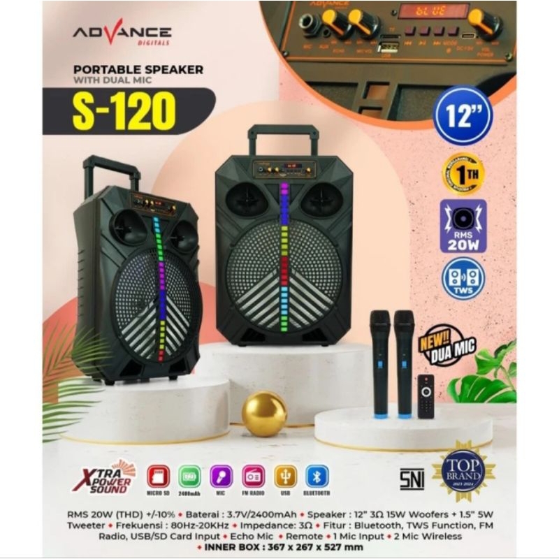 Speaker Bluetooth Advance S-120 12" / Speaker Advance S120 12inch
