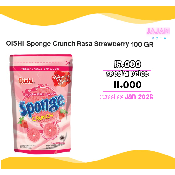 

Oishi Sponge Crunch Strawberry 100 gram