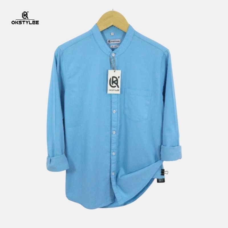 Kemeja Pria Kerah Shanghai Kemeja Shanghai Pria Jumbo Kemeja Casual OKSTYLEE