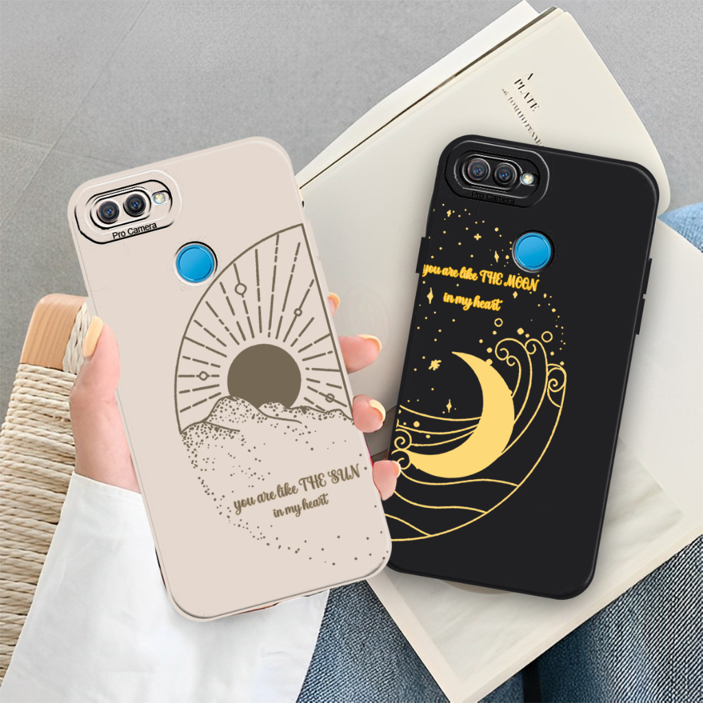 Case Oppo A5S/A12/ A7/A11k/F9/REALME 2 PRO/A3S/A1K/REALME C2 Motif Sun&Moon Couple Hits Kekinian - S