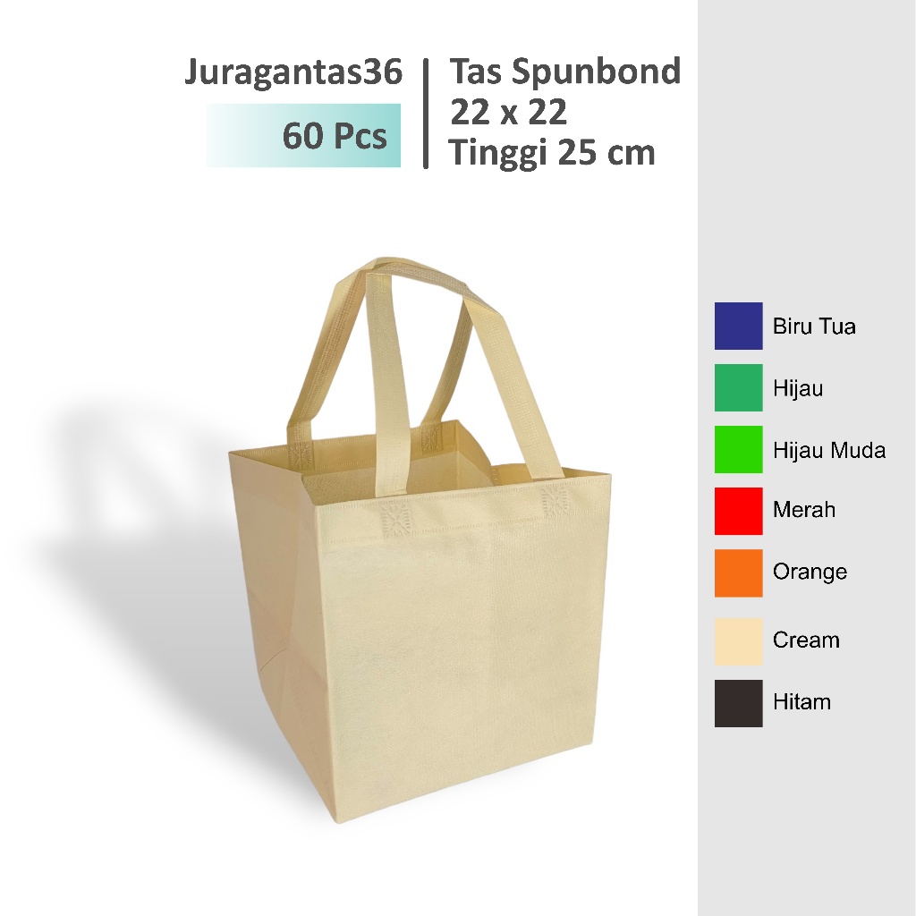 

(60 Pcs) Tas Hajatan 22x22 Tinggi 25 cm / Tas Box Nasi / Tas Spunbond