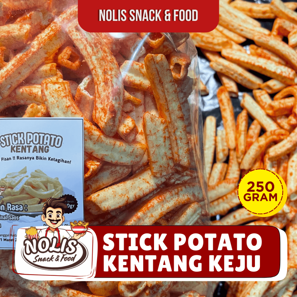 

Potato Stick Kentang Rasa Keju Renyah 250gram [NOLIS SNACK & FOOD]