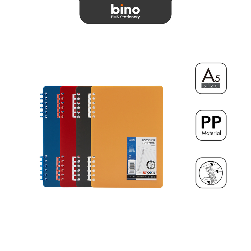 

[BMS Bekasi] Bantex Buku Catatan Notebook A5 Loose-Leaf - Klip Adjustable Bahan PP LLA550
