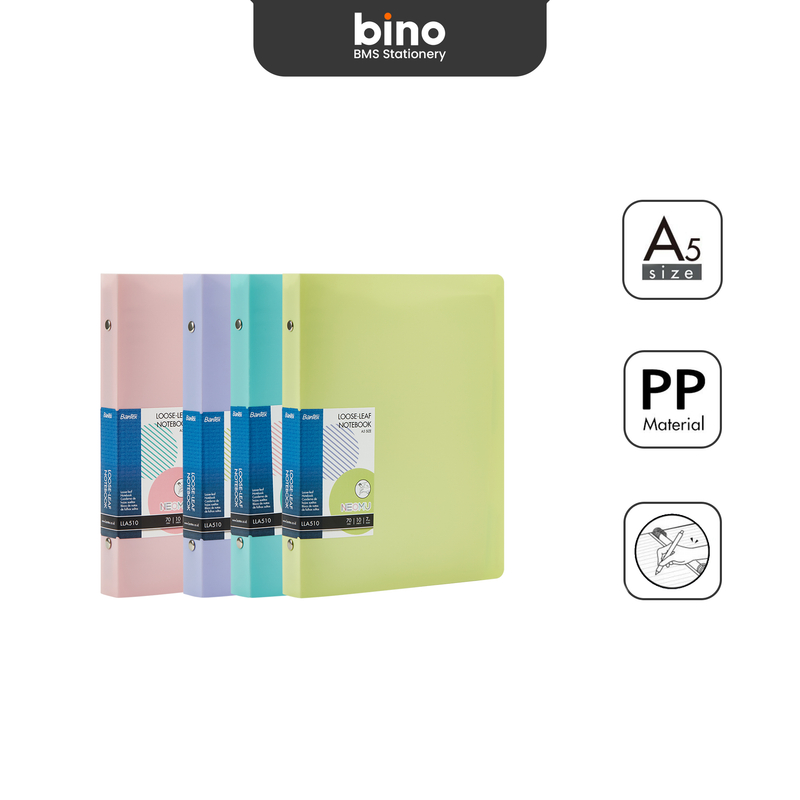 

[BMS Bekasi] Bantex Binder Catatan A5 Loose-Leaf Notebook 8 Ring Bahan PP Warna Pastel LLA510