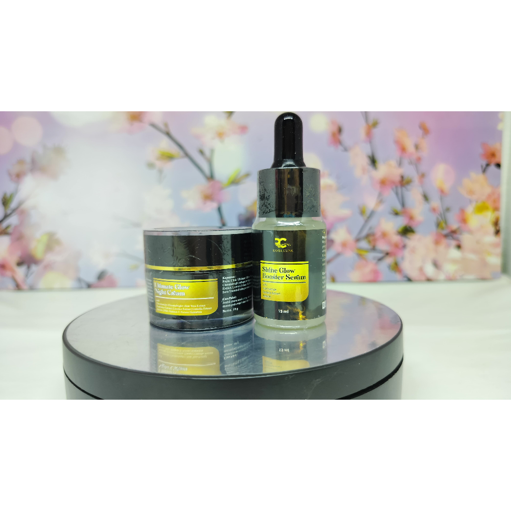 Raysa Clink Paket Ultimate Night Cream Shine Glow Serum Booster Mencerahkan Kulit Kusam susah putih 