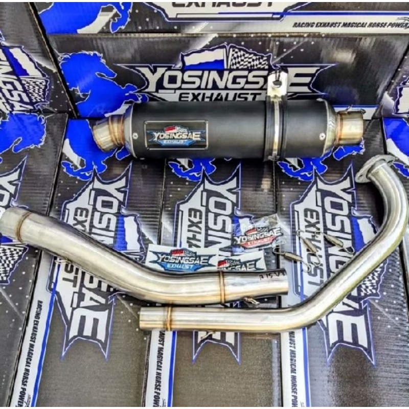 knalpot racing yosingsae original silincer inlet 50mm pipa leher knalpot racing R15 v2 R15 v3 Cbr150