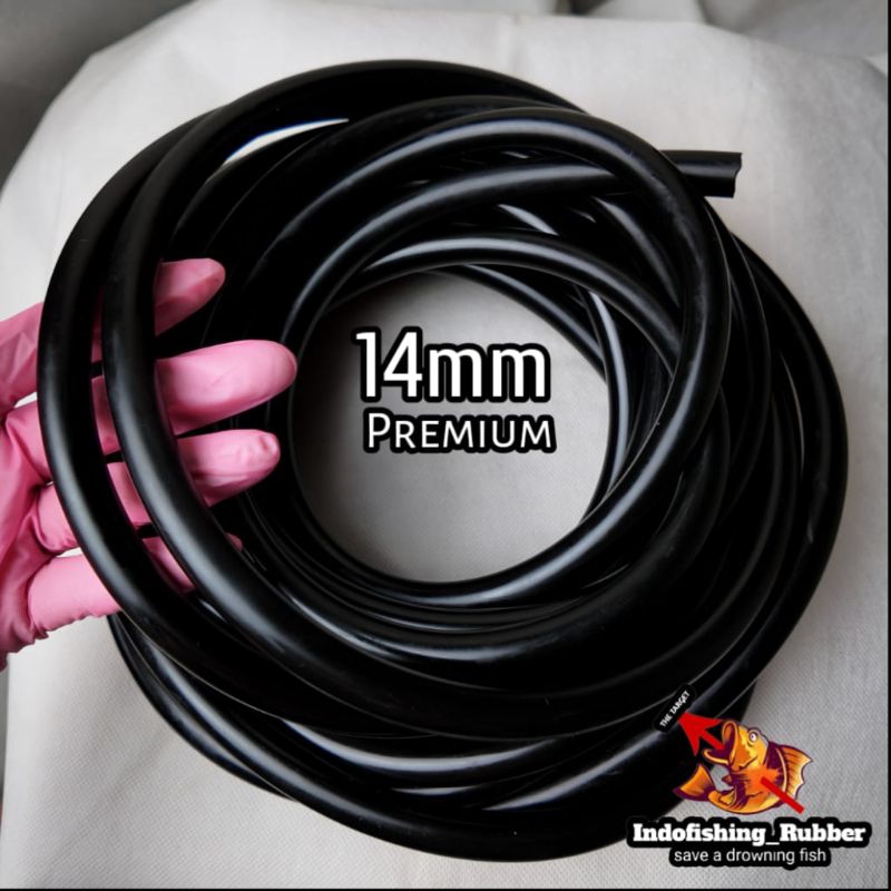 Karet Speargun 14mm Full Hitam Premium Indofishingruer Spearfishing Spergun Panah Ikan Laut