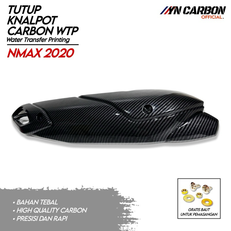 Cover Knalpot Nmax New 2020 Carbon Glossy Tutup Knalpot Nmax 2020 New Carbon Glossy
