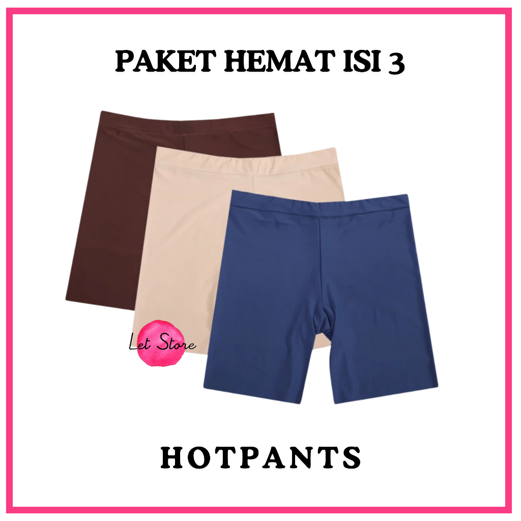 Paket Hemat Isi 3 Pcs Shortpants Wanita / Hotpants / Celana Dalaman Wanita / Legging Hotpants