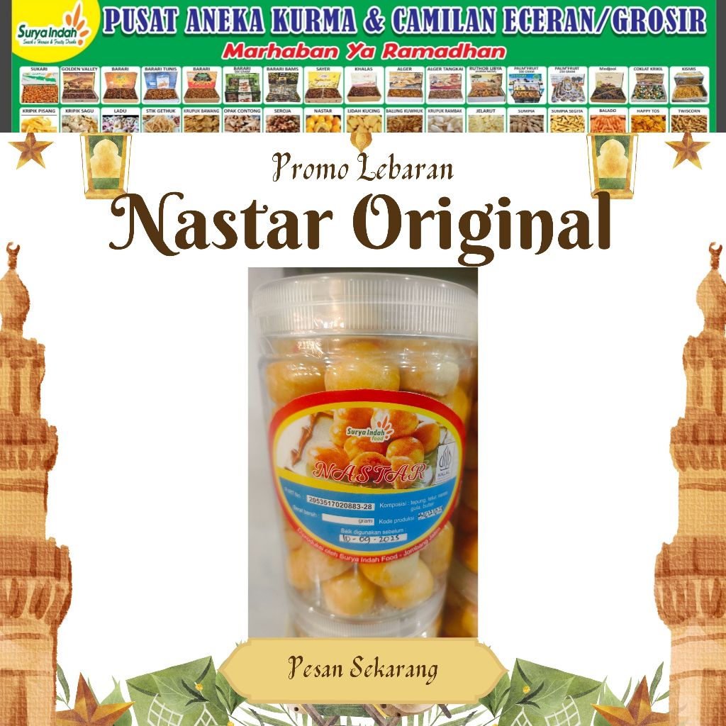 

Kue Hari Raya Nastar Original packing Toples Tabung 750ml Surya Indah Jombang