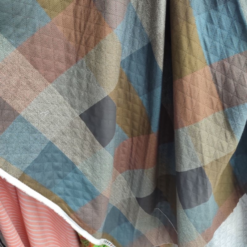 kain semiwoll premium - bahan semiwoll motif kotak - kotak - bahan untuk kemeja, Rok, Tunik