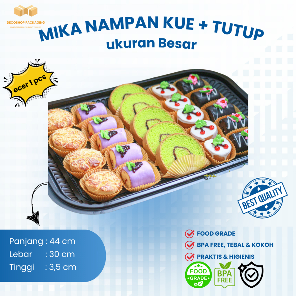Mika Nampan Besar [ecer 1 pcs] / Mika Tray Nampan Plastik Hantaran Kue Snack [ECER 1 pcs] / Nampan M
