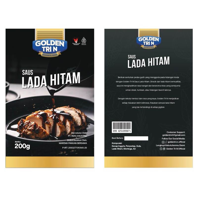 

Saus Lada Hitam Golden Tri-N (200g)