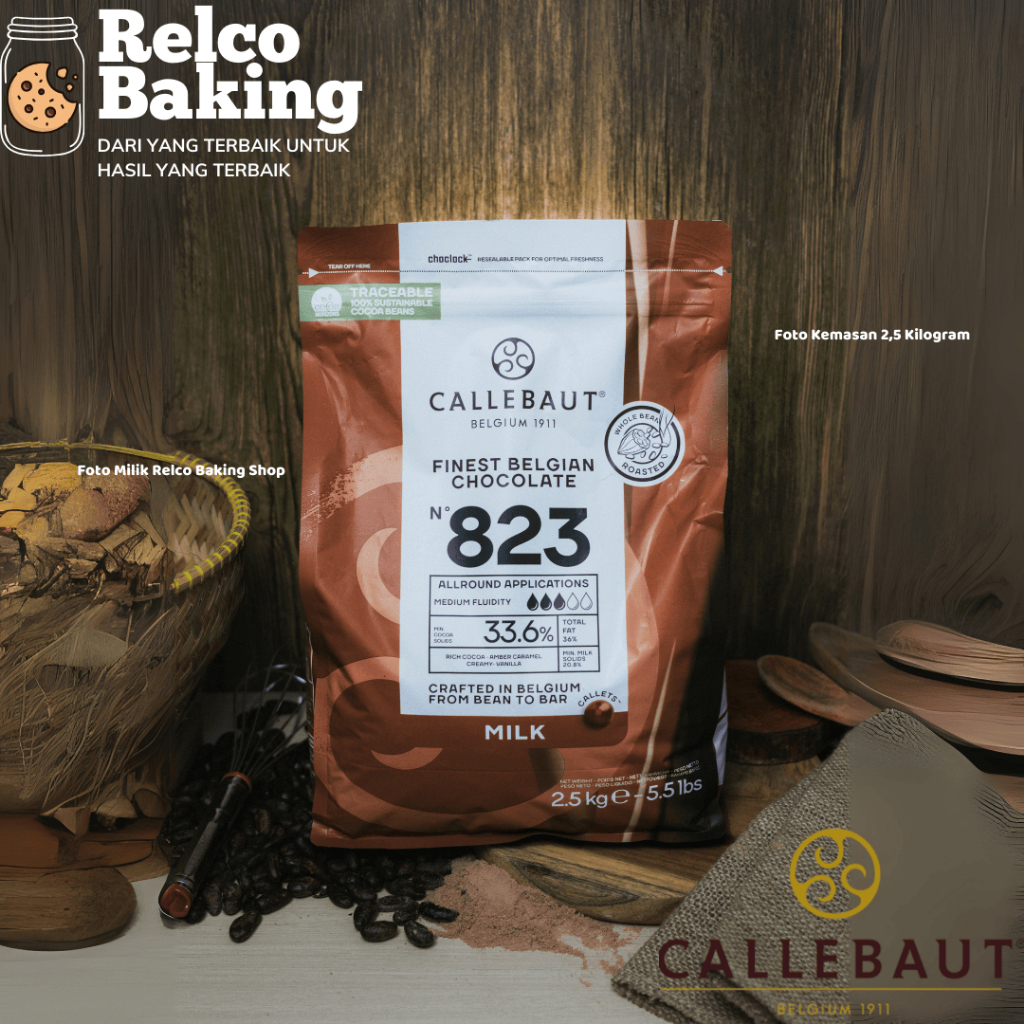 

callebaut milk chocolate couverture 823 coklat 33,6% 2,5kg TERMURAH