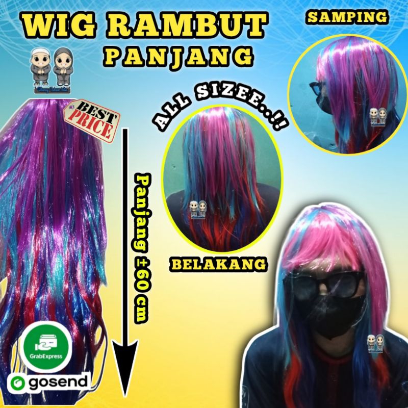 Wig Rambut Panjang,Wig Rambut Palsu,Wig rambut Cosplay,wig rambut warna,wig rambut
