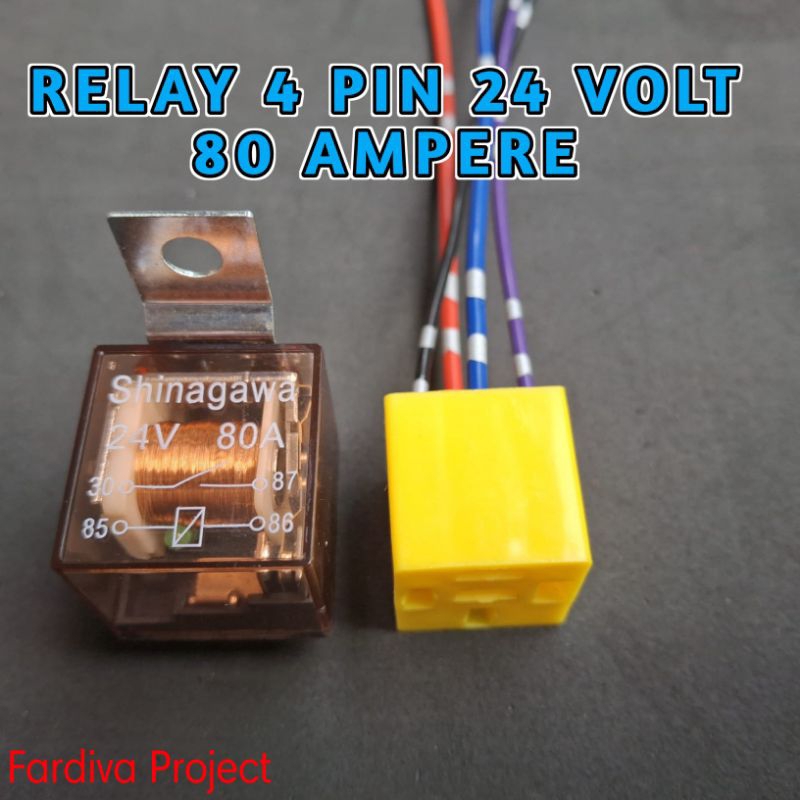 Relay 24 volt 80 Ampere 4 Pin