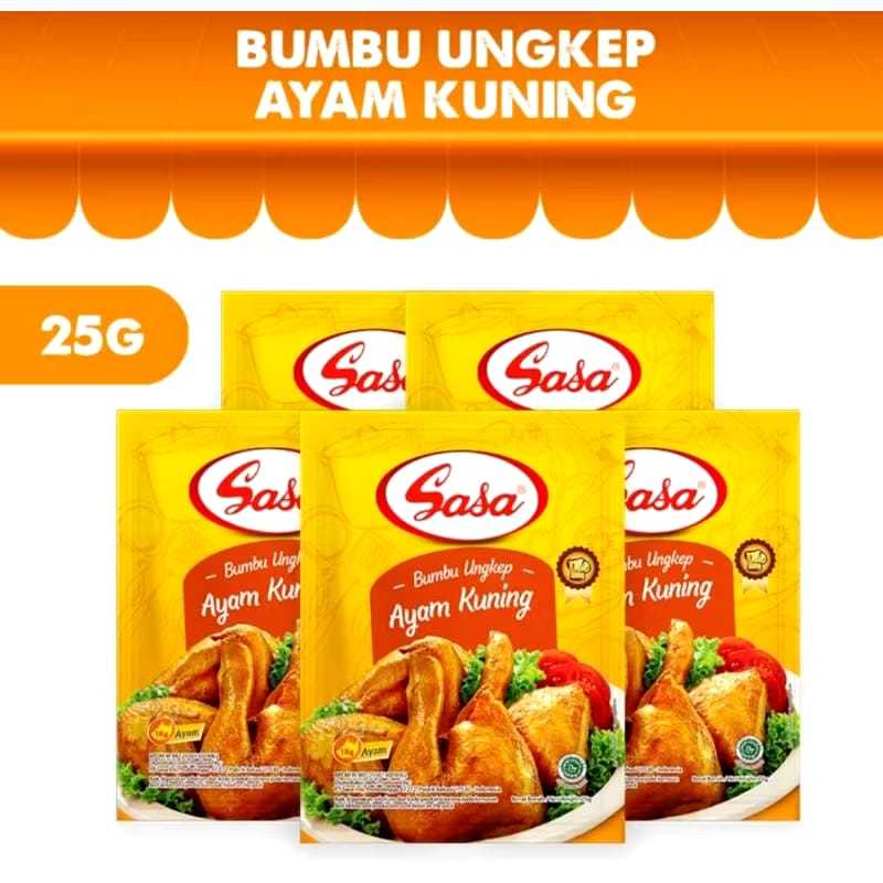 

Sasa Bumbu Ungkep Ayam Kuning 25g isi 5pcs