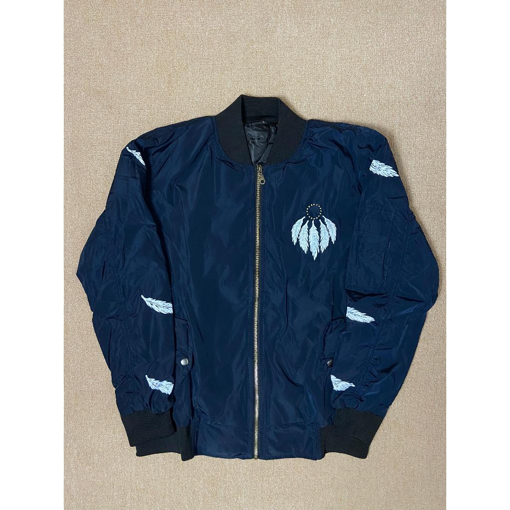 Jaket Bomber Pria warna Navy | Jaket Waterproof