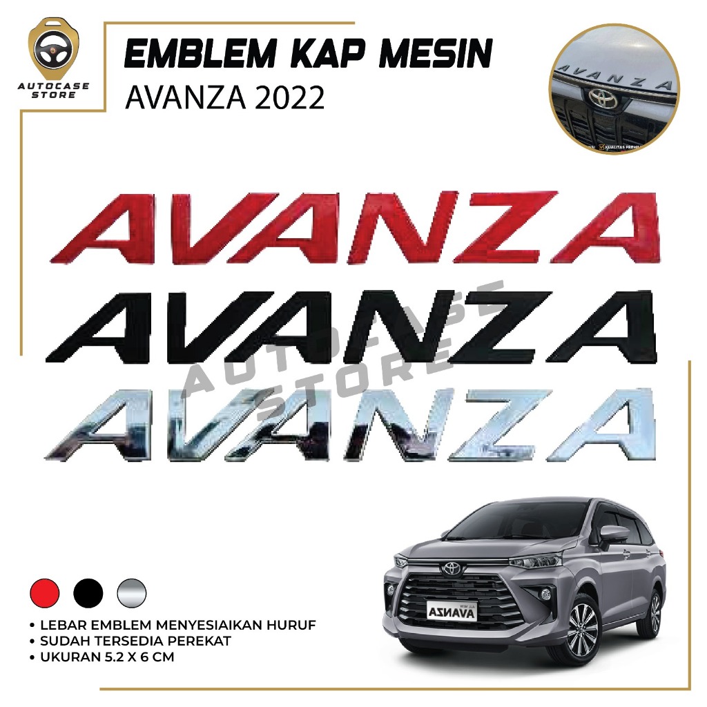 EMBLEM KAP MESIN MOBIL AVANZA 2022 2023 2024 2025 UP PNP AKSESORIS MOBIL