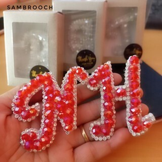BROS HURUF KRISTAL MERAH FREE BOX BROS HIJAB CANTIK