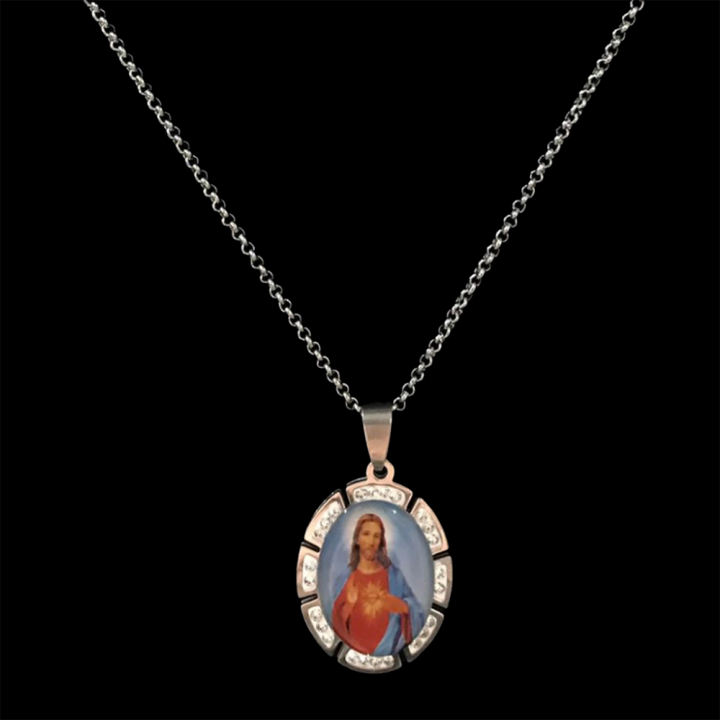 Yeraya Liontin Oval Gambar Rohani Kecil Buah Mata Kalung Liontin Bulat Liontin Rohani Pendant Lionti