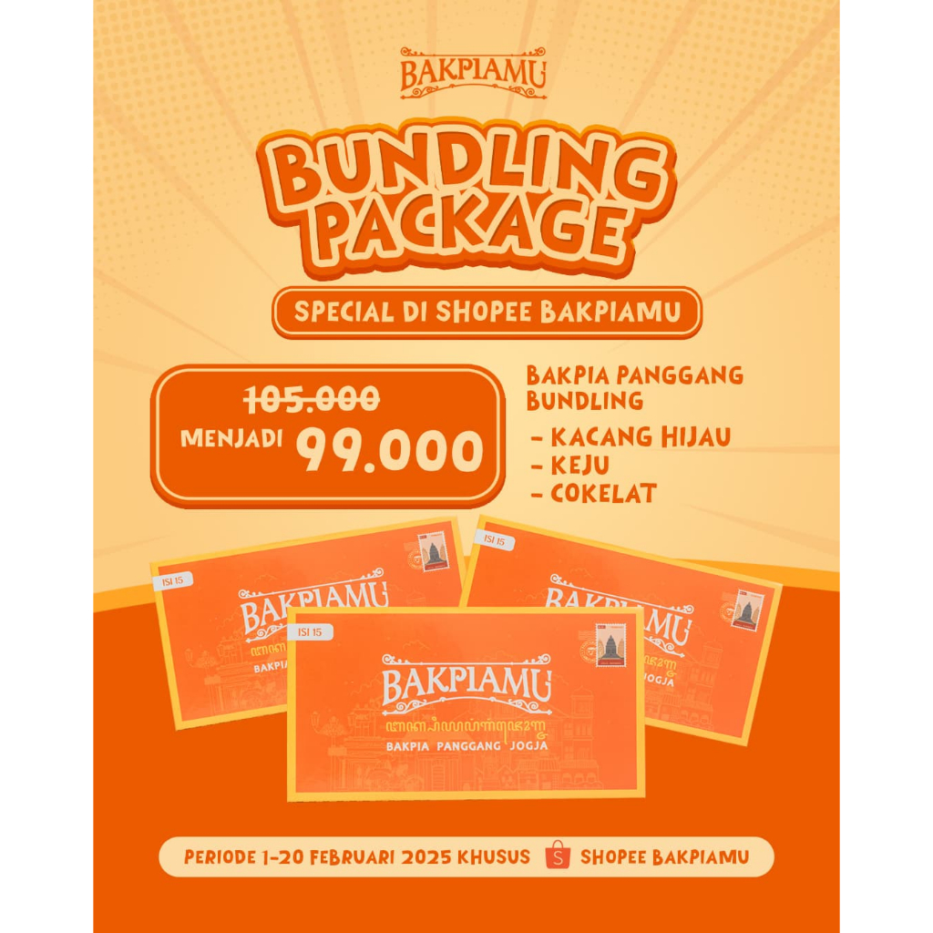 

Bundling Package Special Bakpia Panggang 3 Varian Rasa