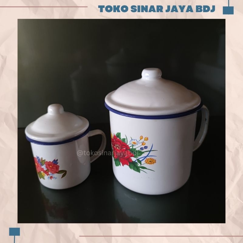 CANGKIR ENAMEL / CANGKIR JADUL/ MUG BLIRIK DAN MUG KEMBANG