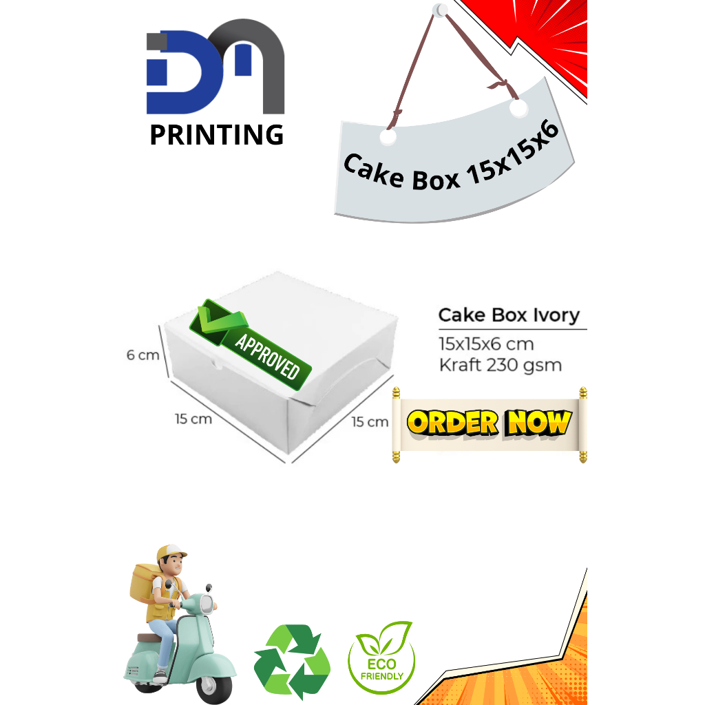 Box Dus Cake 15x15x6 Custom