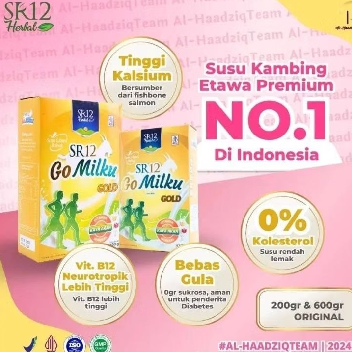 

[600 GR] SR12 GO MILKU GOLD / Susu Kambing Etawa Halal Bpom