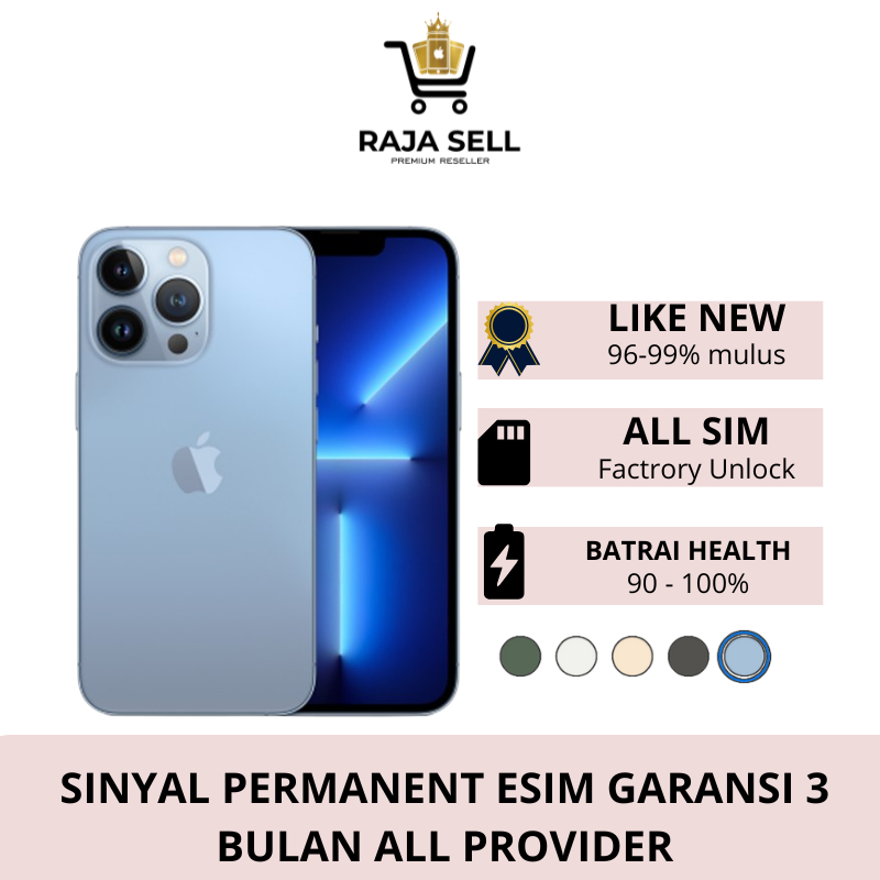 SINYAL PERMANEN Iphone Second 13 Pro 256GB/128GB Dual Sim Factory Unlock Mulus Termurah