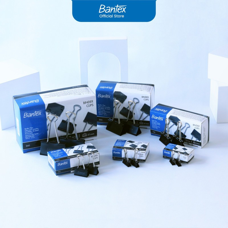 

Bantex Binder Clip / Penjepit Kertas 105 - 260 Classic Black 1 Box Isi 12 Pcs