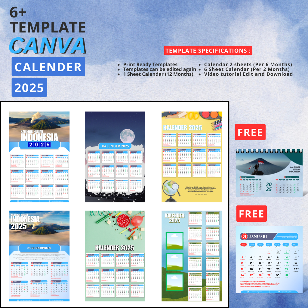 

Template Kalender 2025 Canva Mudah Diedit + Tutorial Editingnya