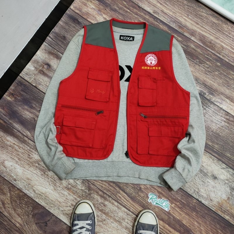 VS7 vest rompi tactical fishing Leoppard club size L full kanvas multi pocket cowok pria wanita cewe