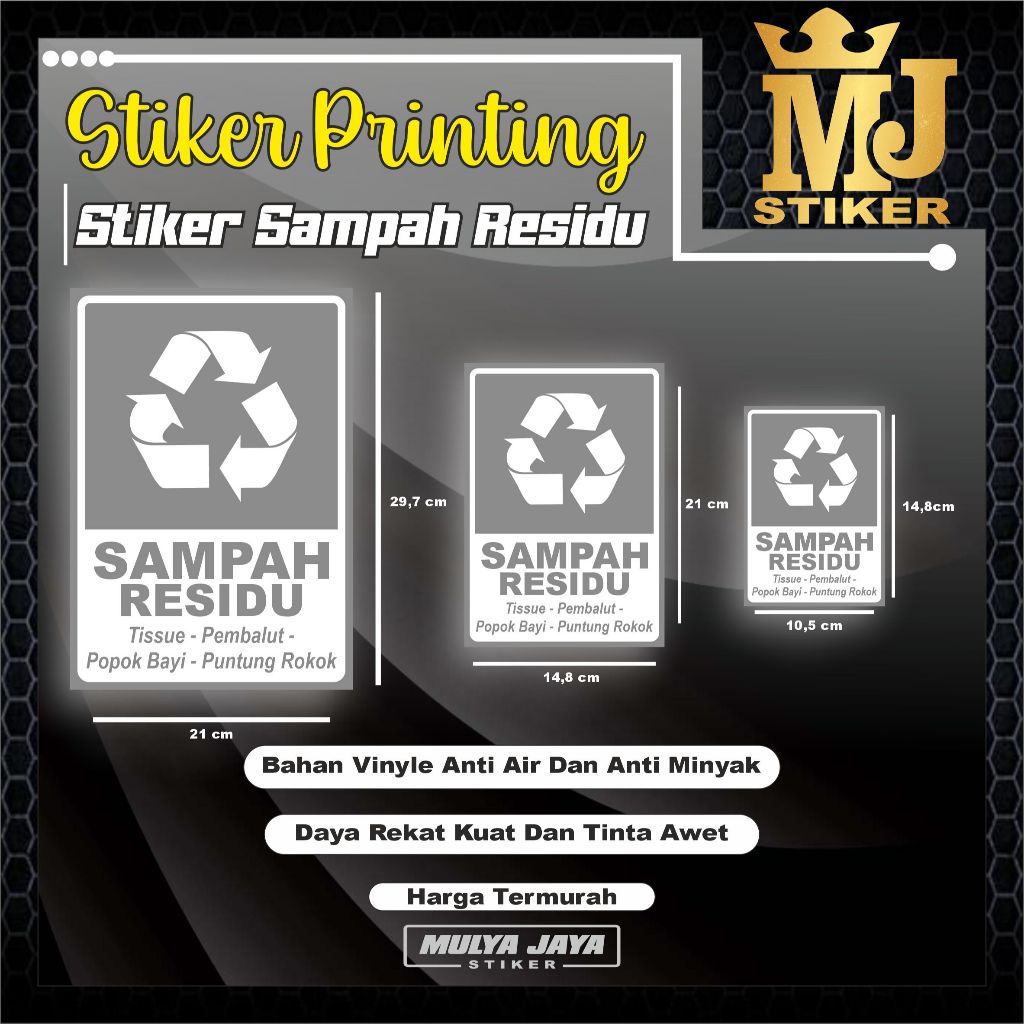 

PROMO Mulya Jaya Stiker Sampah Residu / Stiker Limbah Residu / Stiker Sampah / Stiker Limbah