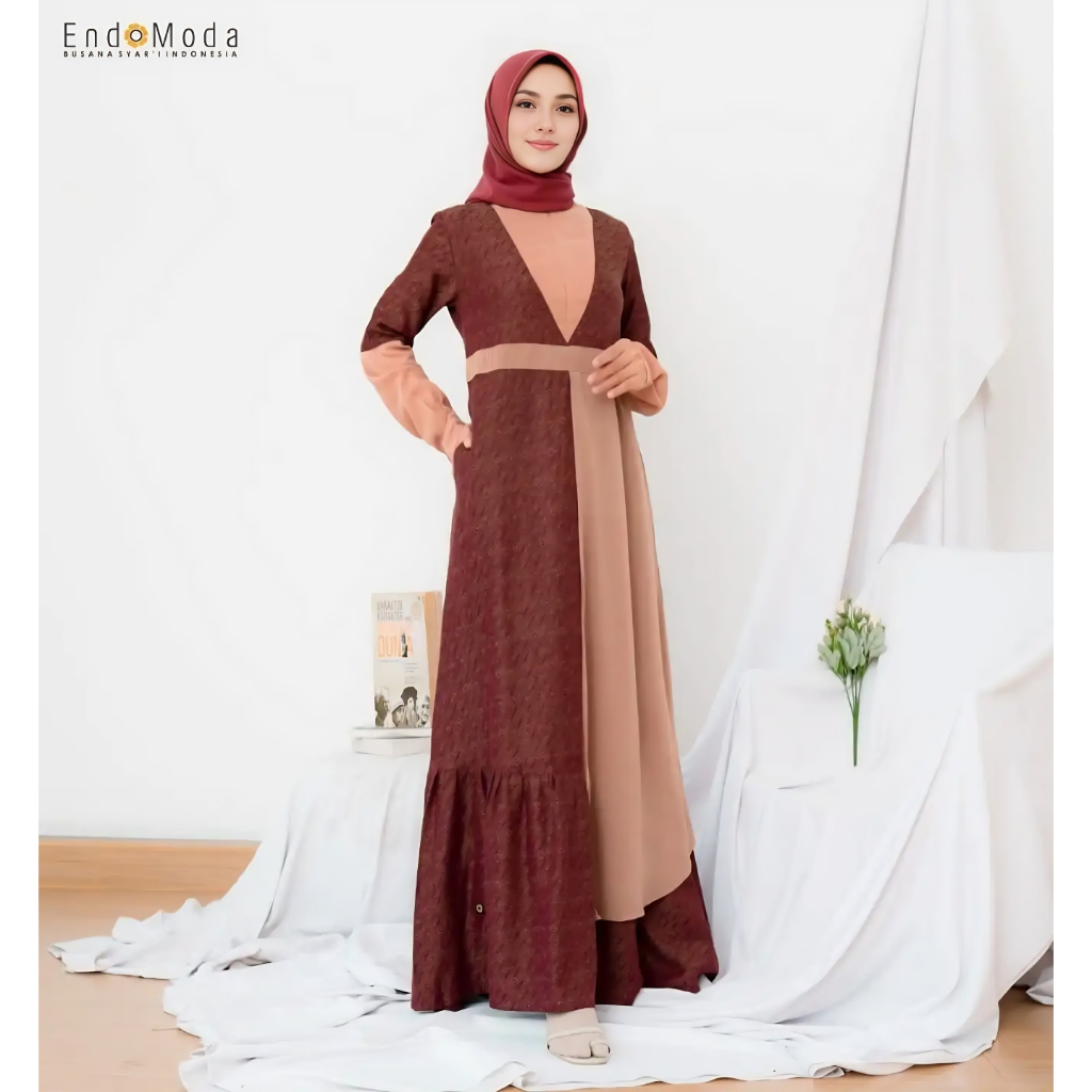 Endomoda Widya Gamis Maxi Syari Dress Kondangan Elegant