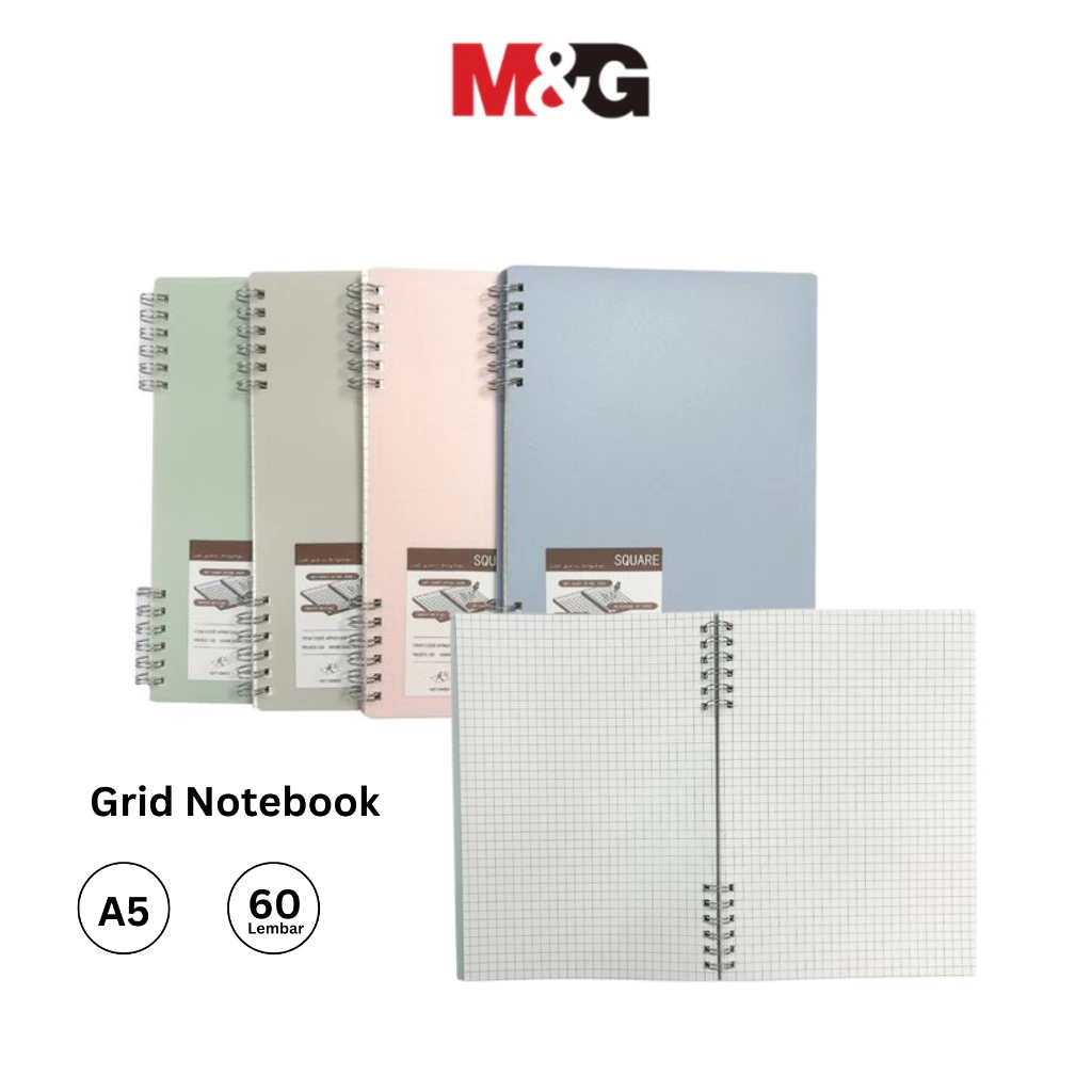 

Spiral Notebook Grid Line A5 M&G APNDC002 Buku Kotak Kecil 60 Lembar