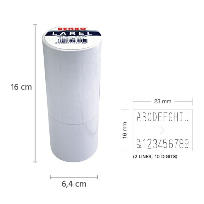 

HJK ISI LABEL TEMBAKAN STICKER HARGA 2 LINE REFILL PRICE LABEL MX-6600A KENKO STIKER LABEL HARGA 2