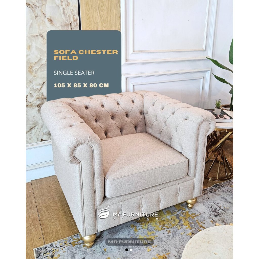 sofa single chesterfield