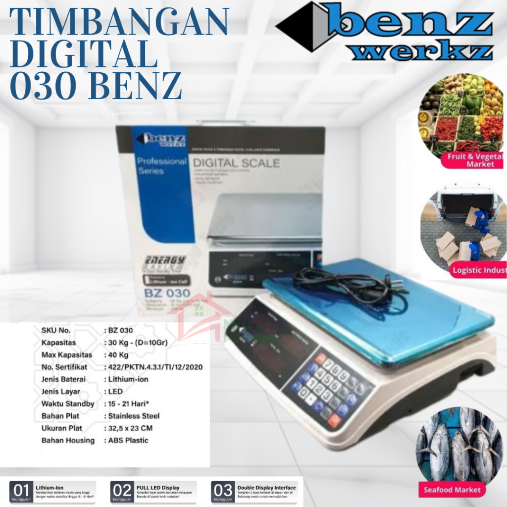 SHp2 BENZ Timbangan Digital Timbangan Duduk - Timbangan 30kg Timbangan Digital Benz Wekz - Timbangan