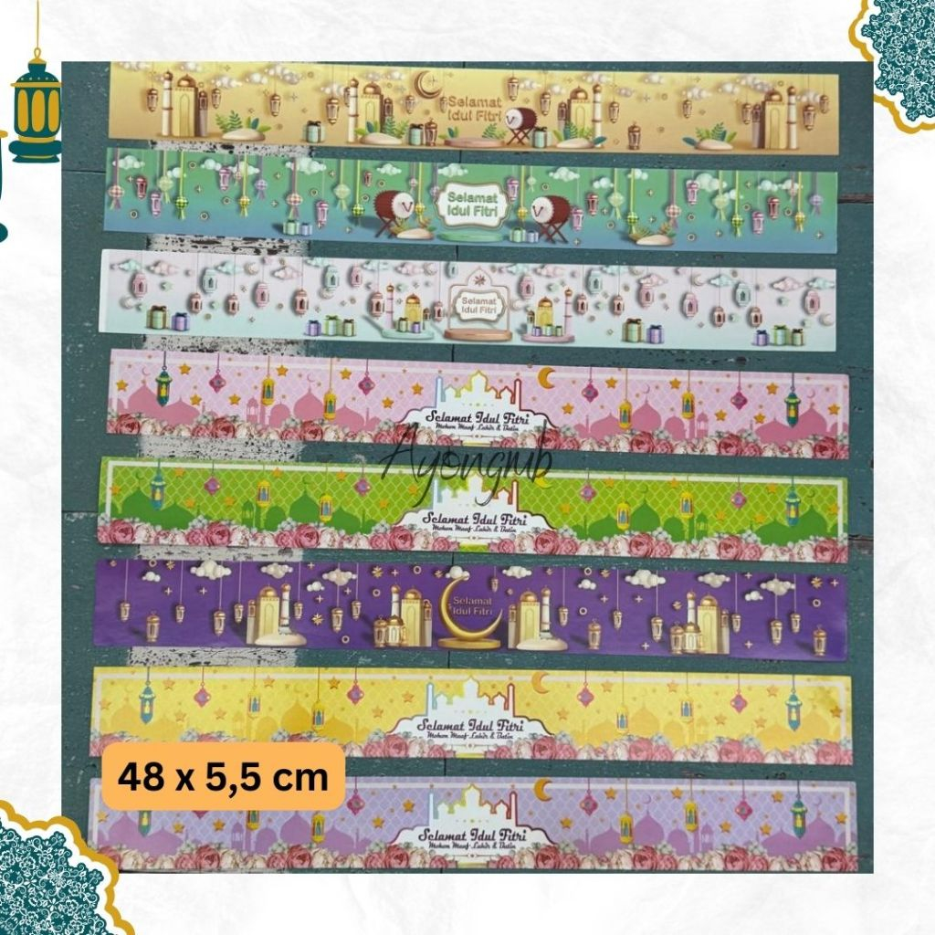 

(ECER) PAPER BELT PARCEL IDUL FITRI / KERTAS LABEL PARCEL / SABUK PARCEL LEBARAN 8 MOTIF