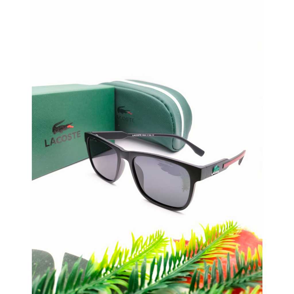 Kacamata New Lacoste 8802 Lensa Polarized Frame Black Red Super Premium
