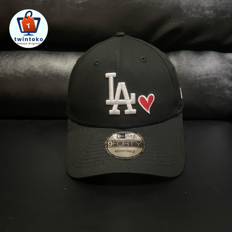 Topi New Era Original 9Forty LA Dodgers Heart - Black