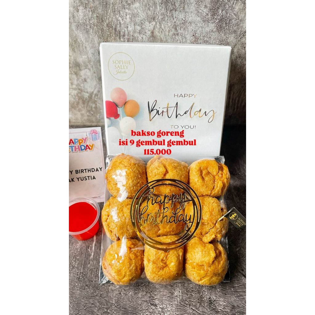 

Bakso Goreng Gembul isi 9 - Paket Hampers / Birthday Edition - READY